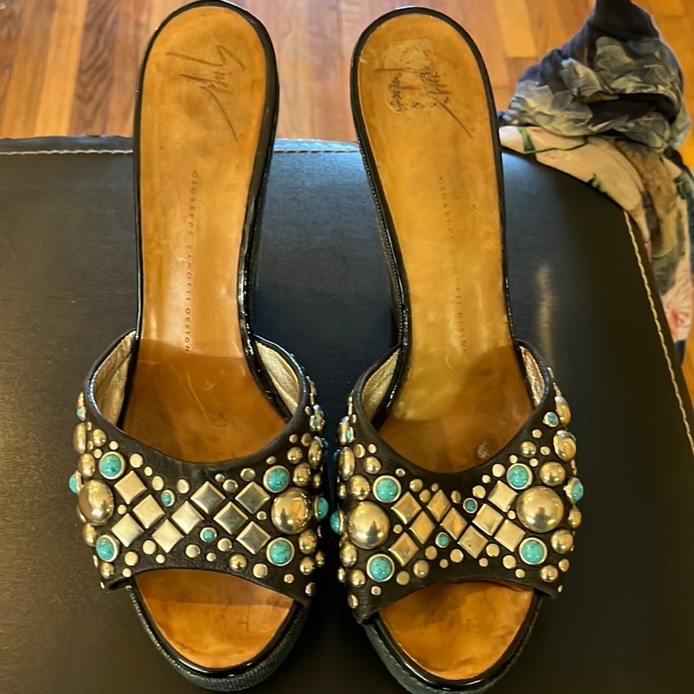 Giuseppe zanotti blue jean wedge platform